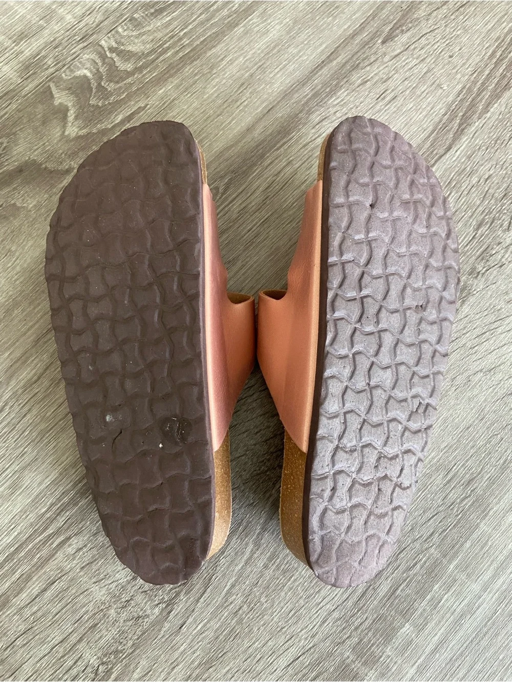 Cushionaire Dual-Buckle Pink Metallic Slide Sandals